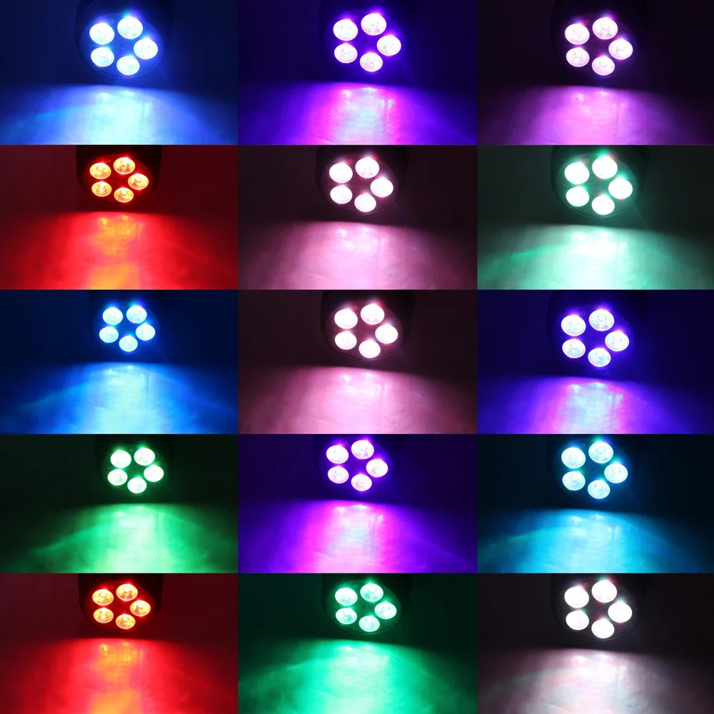 75 Вт 5 LED управление звуком Авто вращающийся 10/15 каналов меняющий цвета
