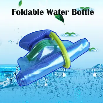 

700ML High Quality Foldable Drinking Water Bottle Bag Pouch Outdoor Hiking Camping Seal Transparent Water Bag Bottles 23x13cm
