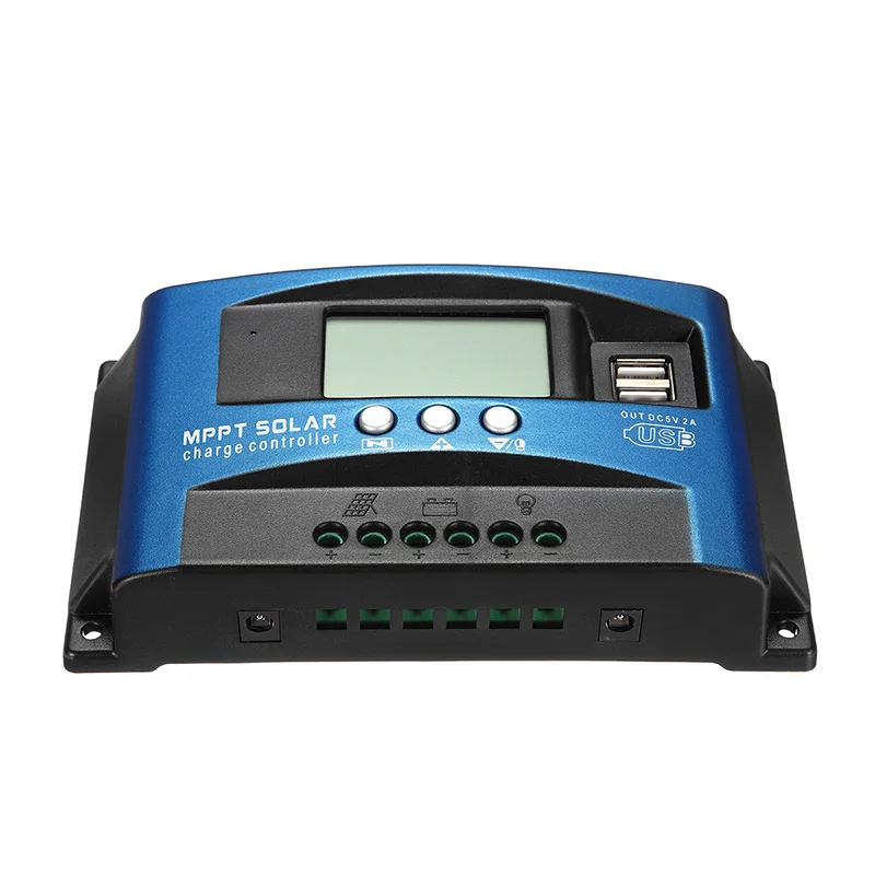 30/40/50/60/100A MPPT controlador de carga Solar Dual USB pantalla LCD 12 V 24 V Auto regulador del cargador del Panel de la célula Solar con la carga ► Foto 3/6