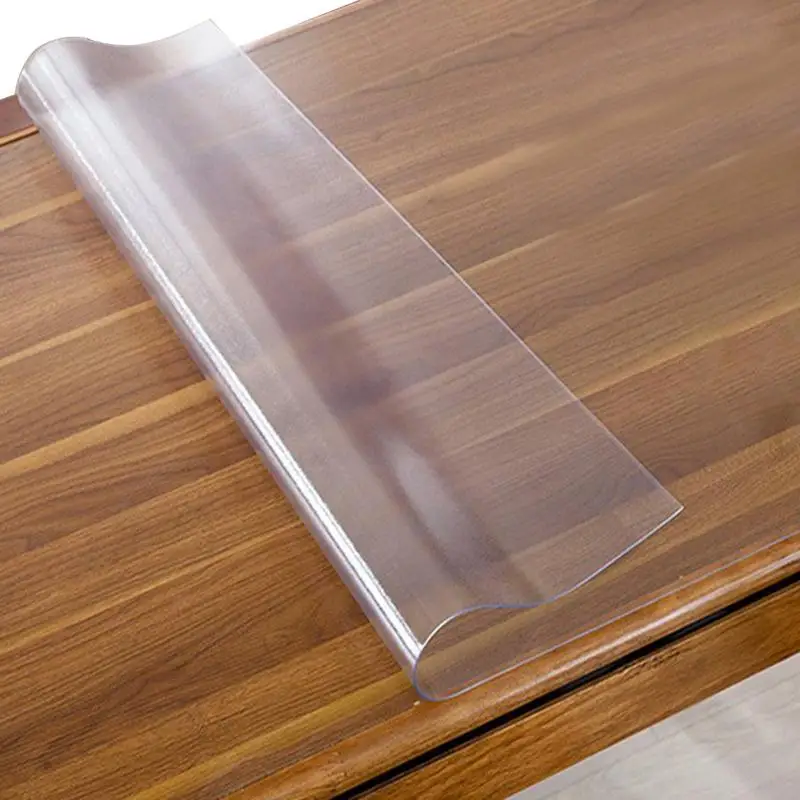DIY thick transparent table cloth kitchen table cover waterproof oil cloth soft glass tablecloth ship by roll home textile #EO