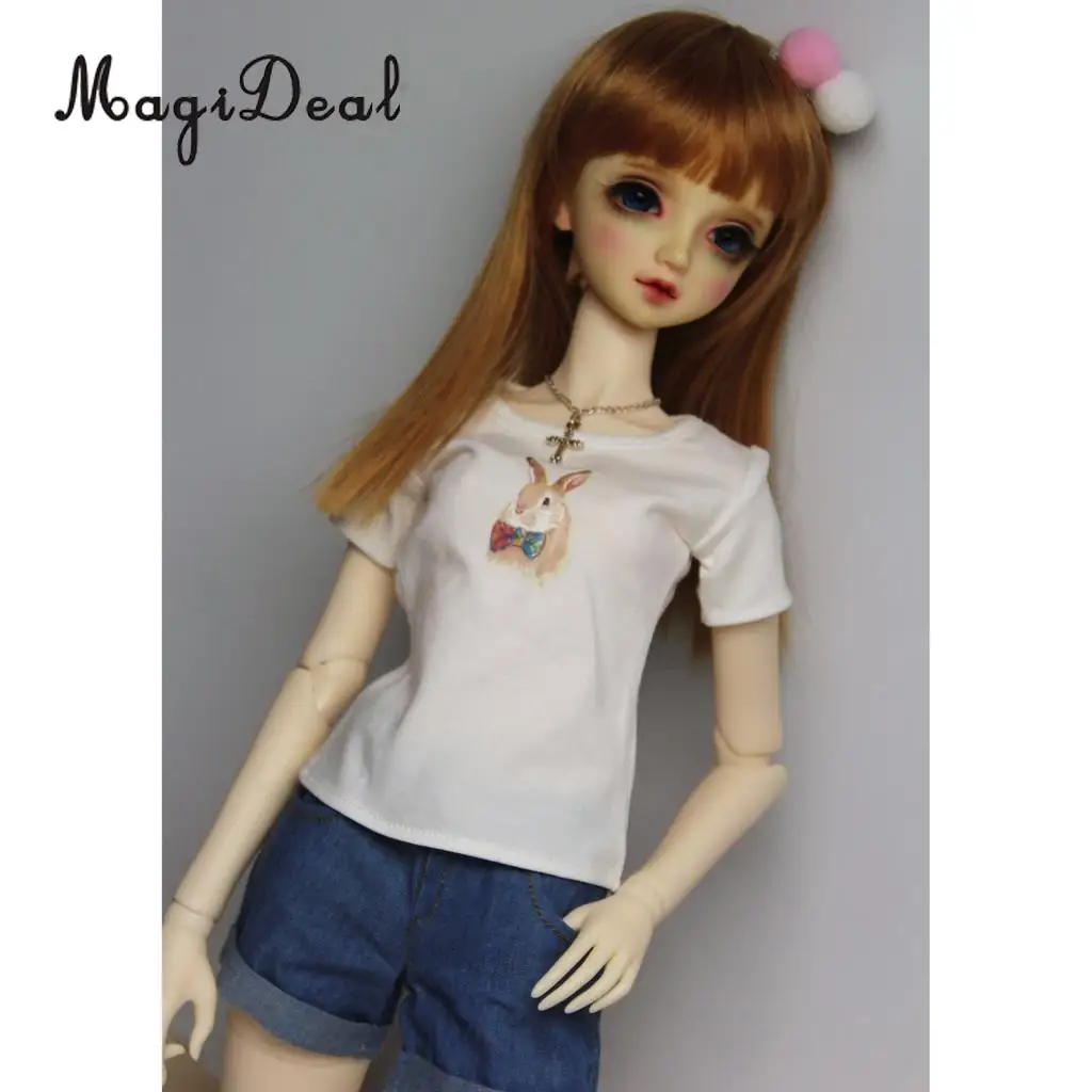 

One Piece Lovely Short Sleeve T-shirt Dress for 1/3 1/4 BJD for SD for Dollfie Dolls Accessory Children Kids Gift