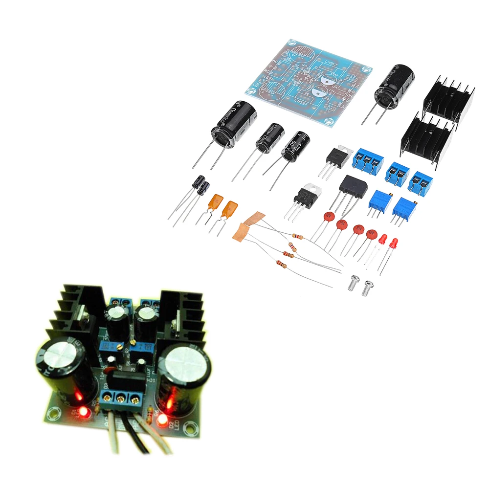 DIY LM317+ LM337 отрицательный двойной регулируемый комплект питания Модуль платы электронный компонент