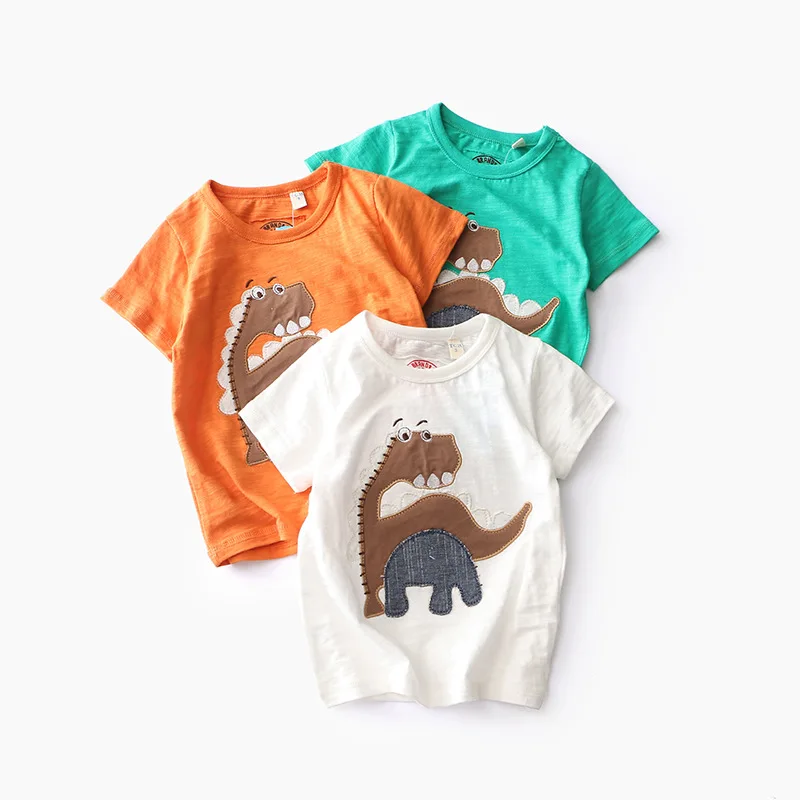 

HI&JUBER 2019 Summer Children Clothing Baby Boy T Shirt Cotton Dinosaur Print Short Sleeve T-shirt Kid Boy Casual Sport T-Shirts