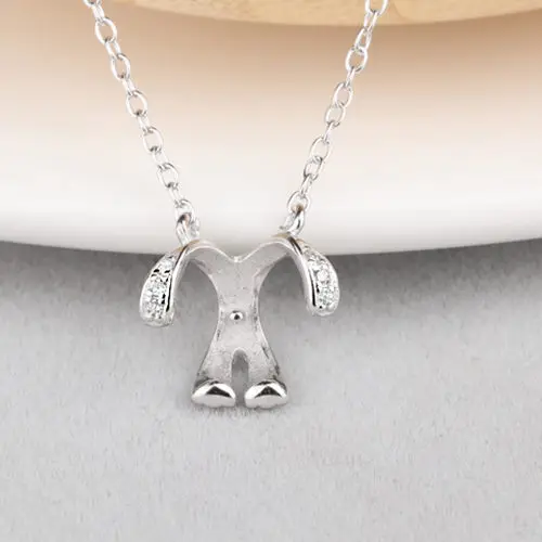 

925 Sterling Silver Necklace Pendant Cyrstal Semi Mount Pendant for 8-10mm Pearl or Round Bead Fine Jewelry Setting DIY Stone