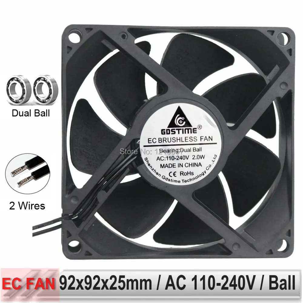 

Gdstime EC Brushless Cooling Fan AC 110V 115V 120V 220V 240V 9225 92mm x 25mm 9cm Dual Ball