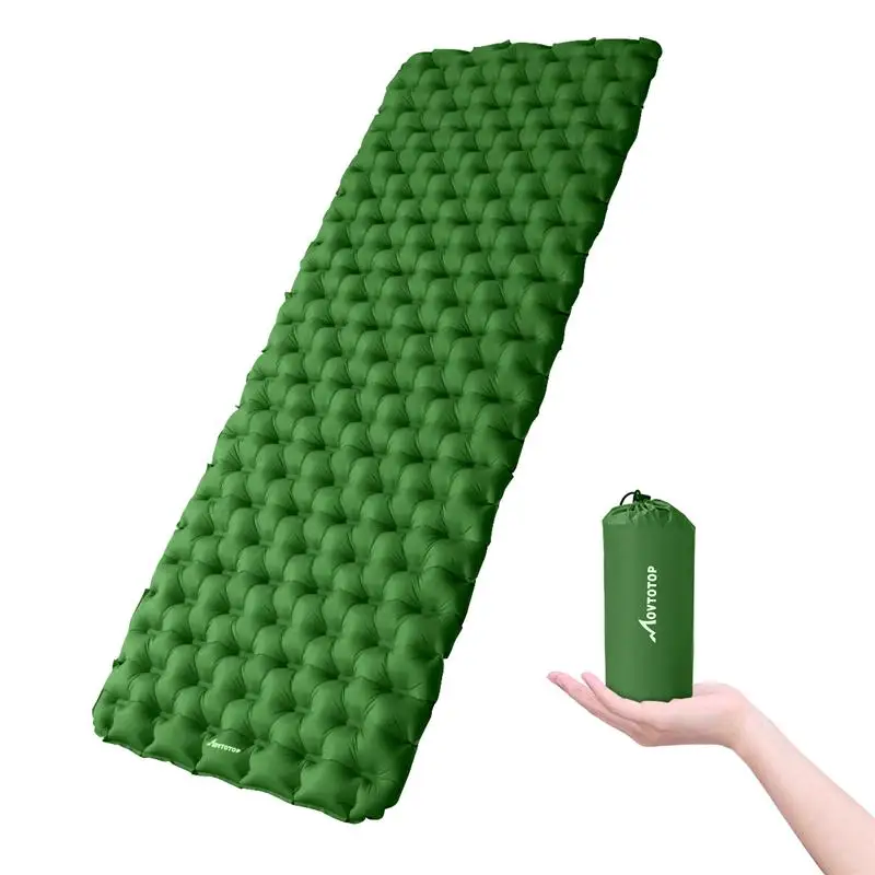 MOVTOTOP 1 قطعة نفخ وسادة النوم التخييم حصيرة نفخ خفيفة الوزن الهواء سادة للتخييم (الأخضر) MOVTOTOP 1 قطعة نفخ وسادة النوم التخييم حصيرة نفخ خفيفة الوزن الهواء سادة للتخييم (الأخضر)