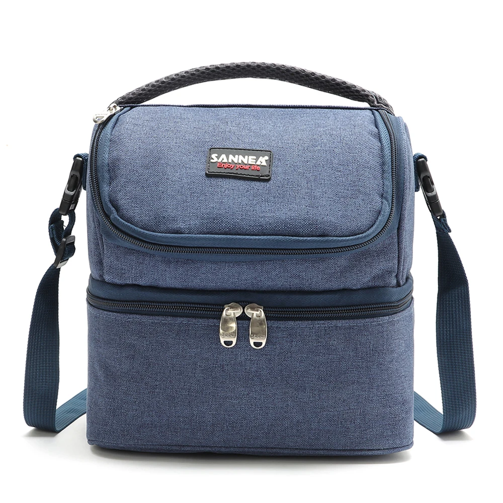 

7L Double-Deck Insulated Bag Cooler Lunch Tote Bento Cooler Outdoor Camping BBQ Picnic Package Food Cooler Tote Bag