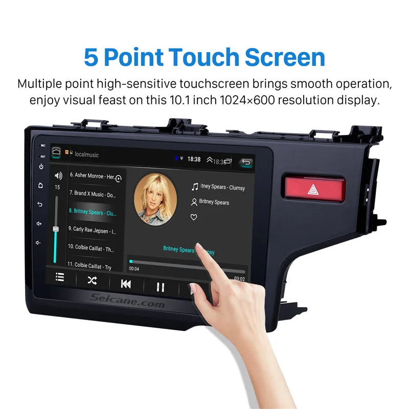  Seicane Car 10.1“ HD 2DIN Android8.1 Radio Bluetooth GPS Navi Stereo 1024*600 for HONDA JAZZ/FIT 20