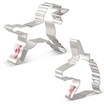 

KENIAO Unicorn Cookie Cutters Set for Party - 2 Piece - Unicorn Head and Unicorn Whole Biscuit/Fondant Cutter - Stainless Steel