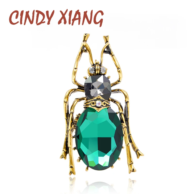 Женские броши CINDY XIANG 2 цвета на выбор стеклянная брошь в виде жука винтажном стиле