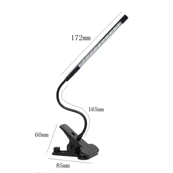 

LED Small Reading Book Lamp Clip Metal Eye Protection Students Night Light USB Study Office Reading Bedside Table Lamp