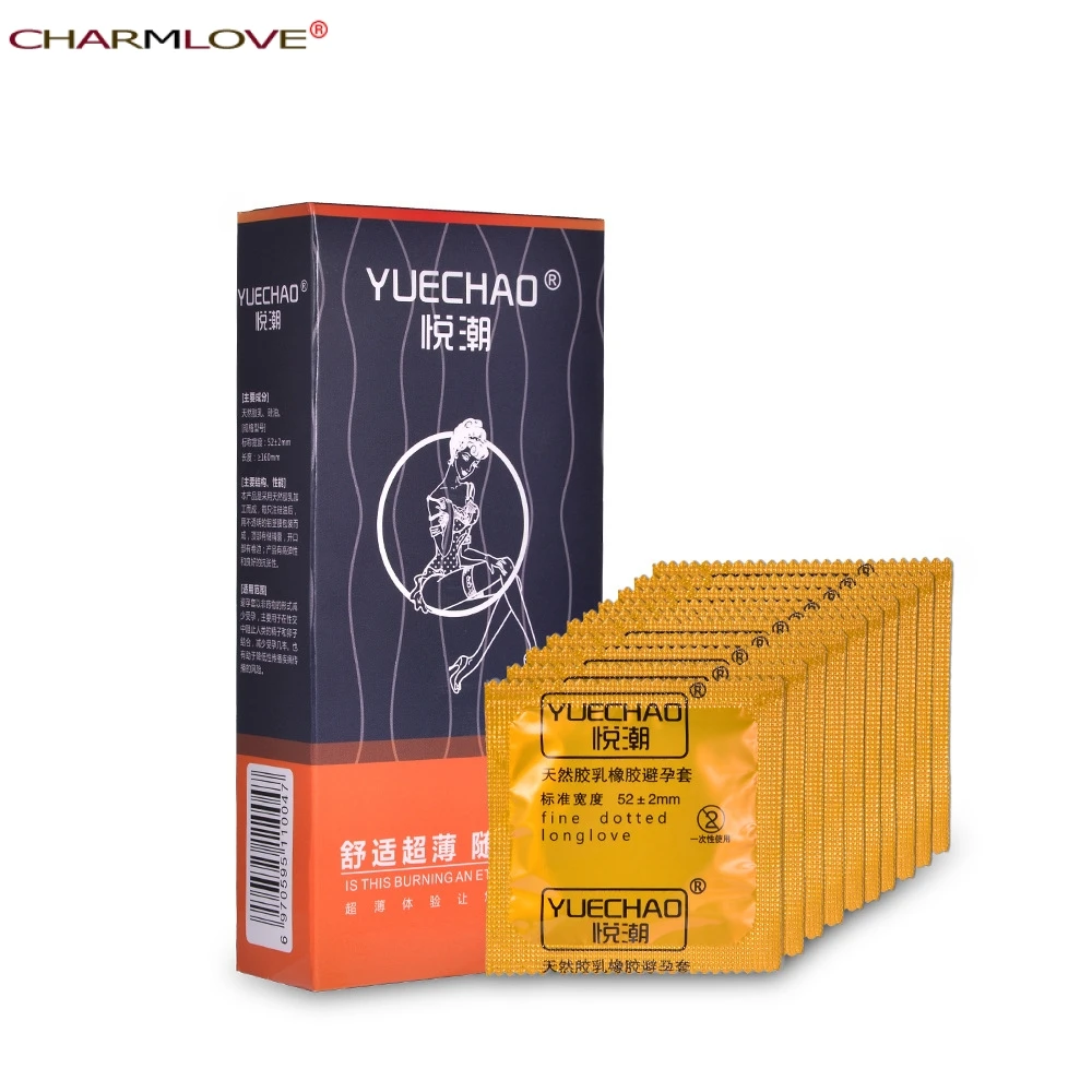 10Pcs Boxed Full Oil Time Delay Condom Natural Latex Smooth Lubricated