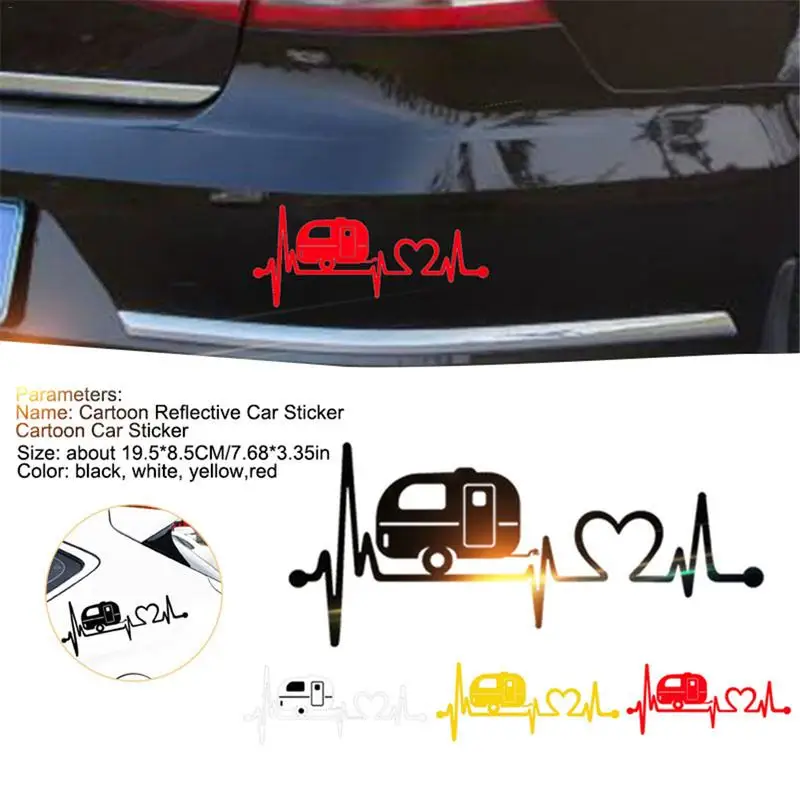 

New arrival Cartoon Car Sticker Caravan Heart-Shaped Jumping Vehicle Sticker