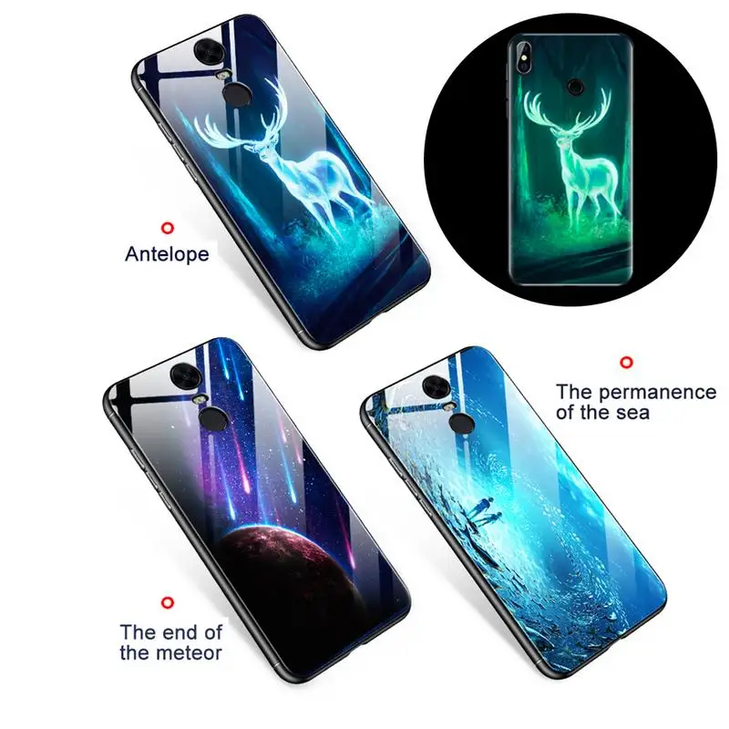 Чехол для мобильного телефона Xiaom 8 Youth светящаяся стеклянная оболочка красный