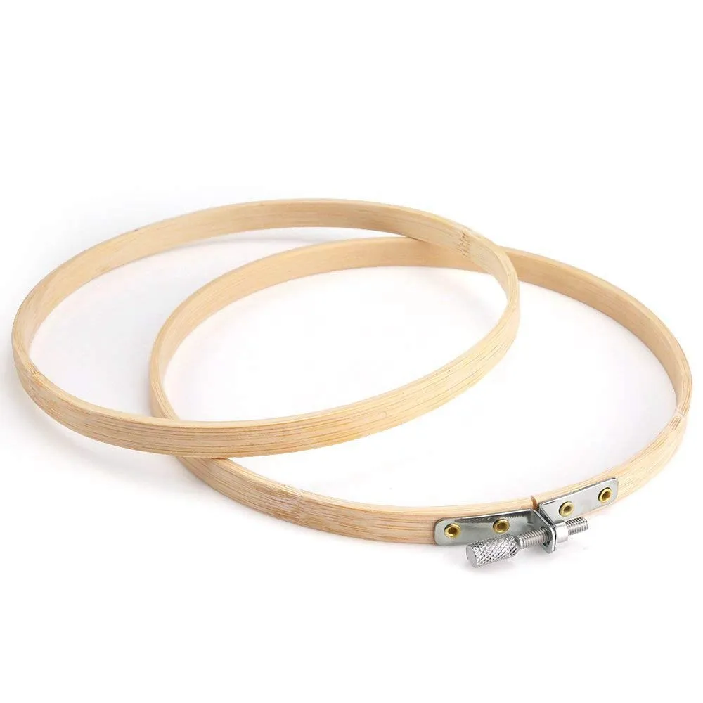 Kaufen HEIßER VERKAUF 12 Stück 6 Inch Holz Stickerei Hoops Groß Großhandel Bambus Kreis Kreuz Stich Hoop Runde Ring für Kunst handwerk Hand