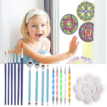 

16pcs Mandala Dotting Tools Set Dotting Pens Brush Ball Stylus Paint Tray for DIY Modeling Clay Painting Rocks Drawing Drafting
