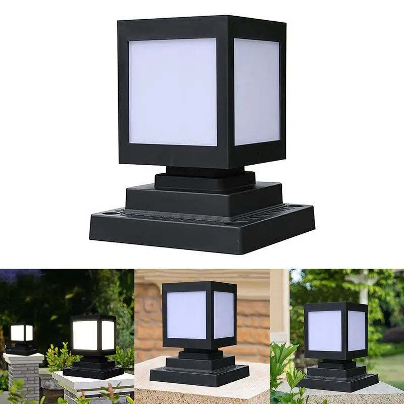 

Outdoor Garden Solar Powered LED Post Deck Cap Square Fence Landscape Lamp Light