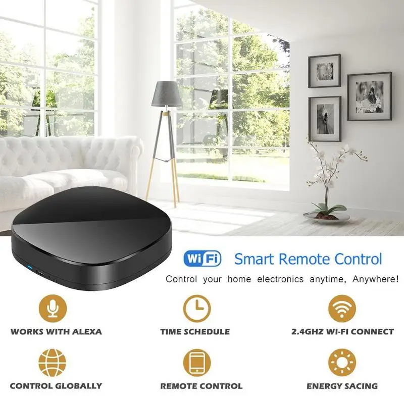 

Mini Smart Switch WIFI Wireless IR Infrared Voice Remote Control Smart Home Automation Controller for TV Air Conditioner