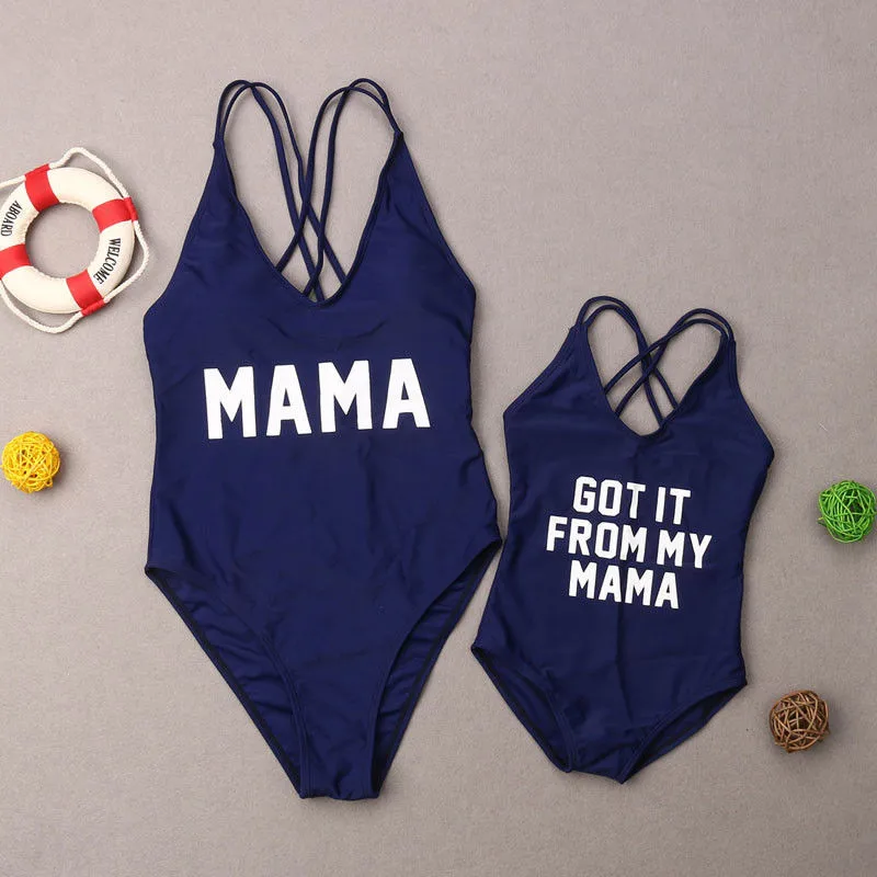 Одинаковые комплекты для семьи; купальный костюм для мамы и дочки; одежда для купания с буквенным принтом для мамы и дочки; купальный костюм с бикини «Mommy Me»; одежда для плавания