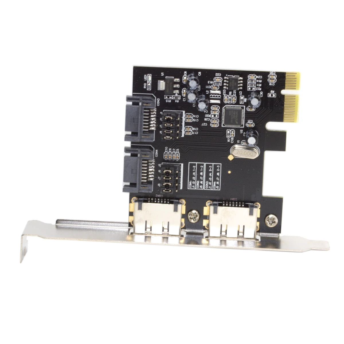 Jimier PCI E на 4 порта SATA 3 0 ESATA PCIE SATA3 6 Гбит/с карта расширения адаптер