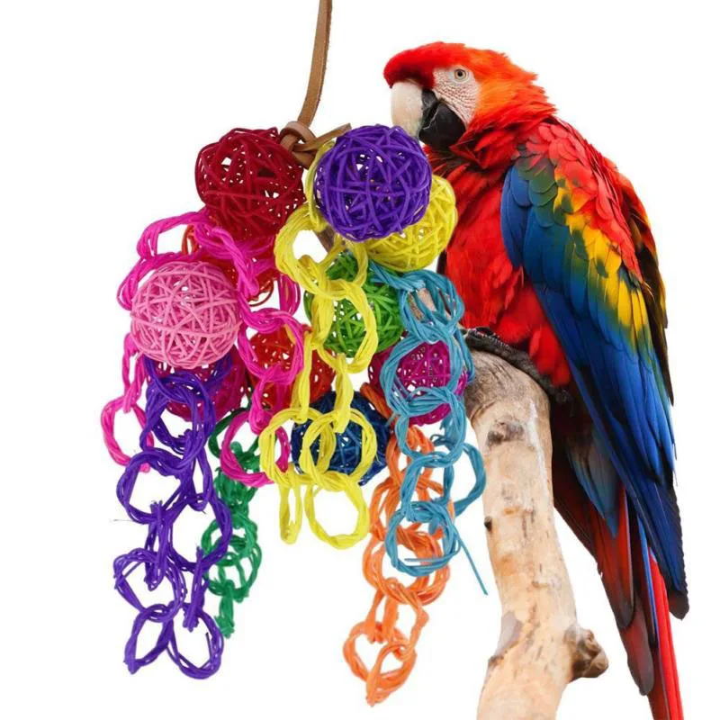 1x Parrot Pet Bird Chew Hang Toys Wood Large Rope Cave Ladder Chew Toy