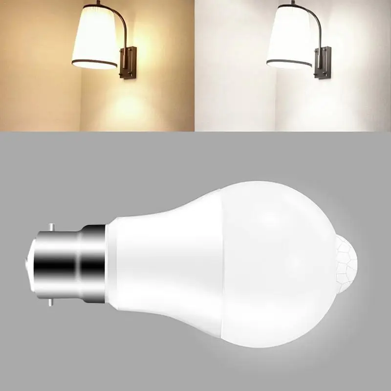 

B22 SMD2835 LED Bulb Light Sensor PIR Sensor AC 85-265V Energy-Saving 10W LED Lamp Bulb 6000K White/Warm White