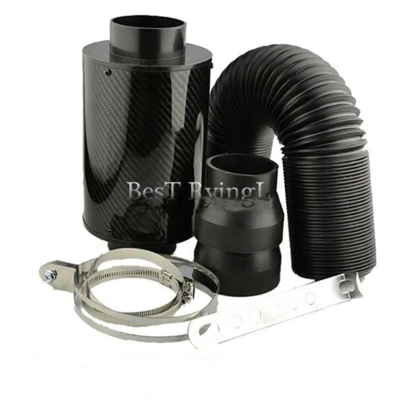 

YG Car Cold Air Filter Induction High Flow Ducting Intake Admission Bent Stretch Tube Intake Induction Pipe Hose Kit Universal