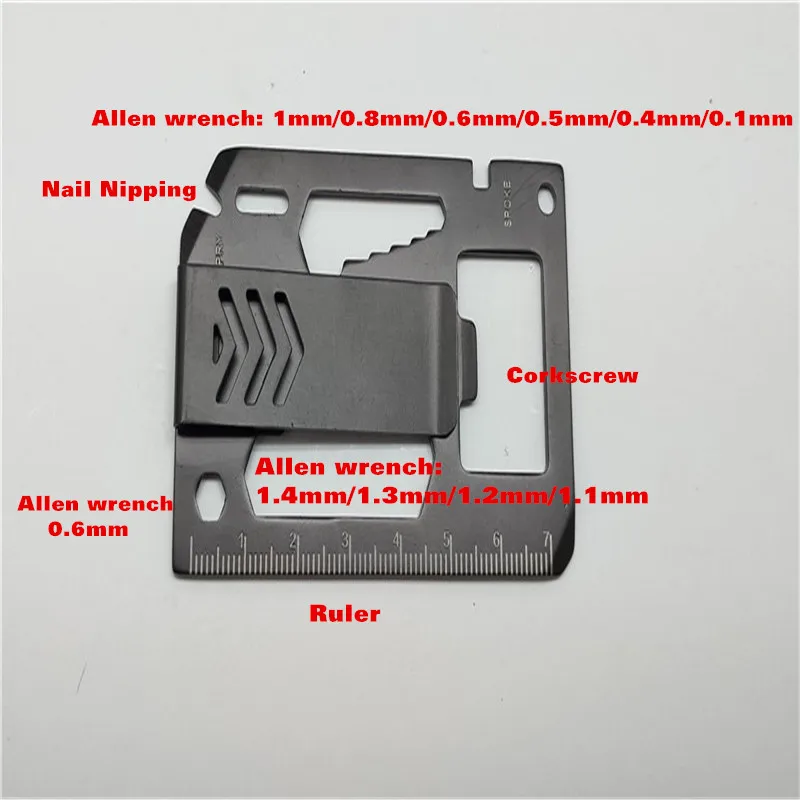 Многофункциональный PortableTool гаечный ключ Отвертка бумажник клип штопор Нержавеющая сталь мини открытый открывалка ногтей нипп