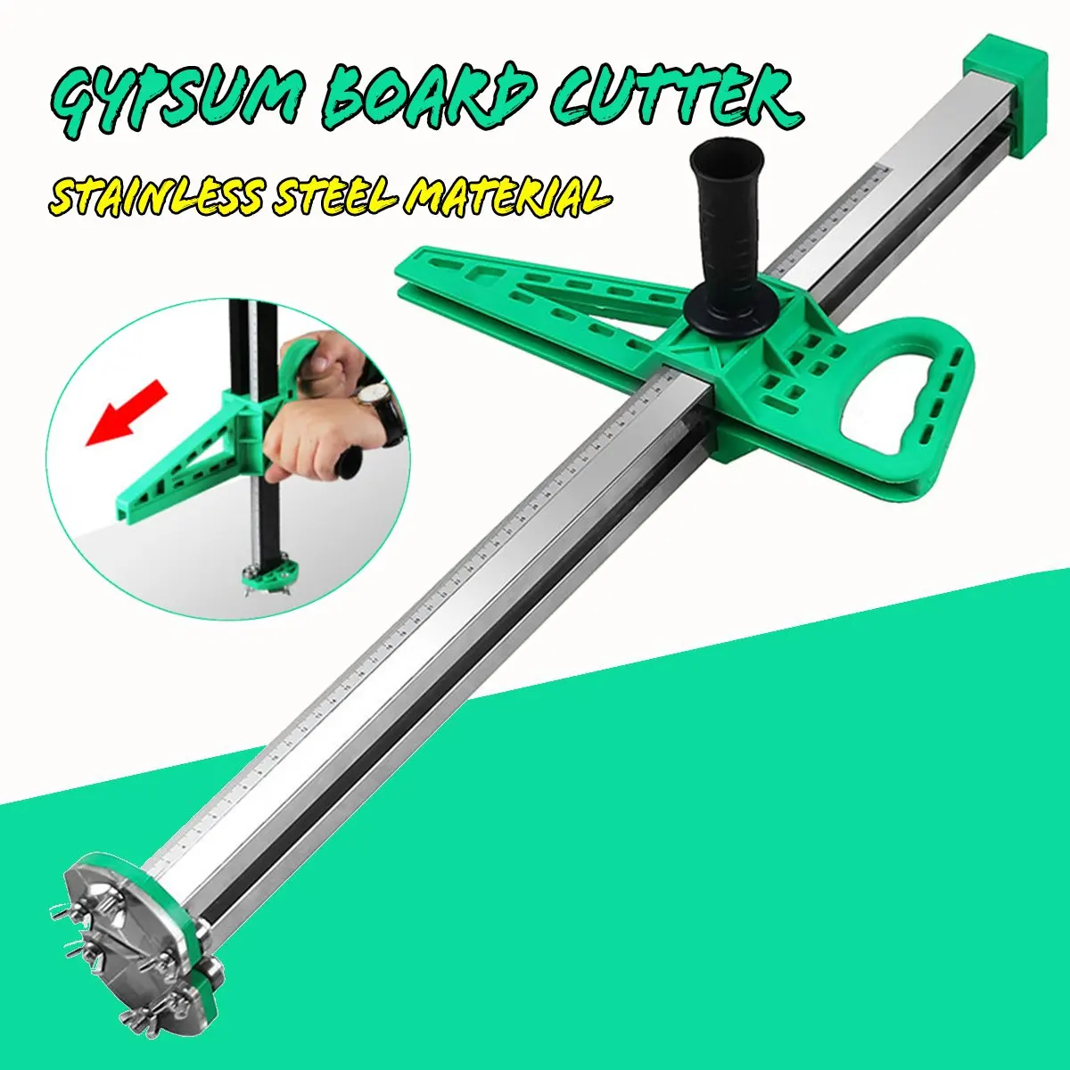 

Stainless Steel Manual Gypsum Board Cutting Artifact Roller Type Hand Push Drywall Cutting Tool