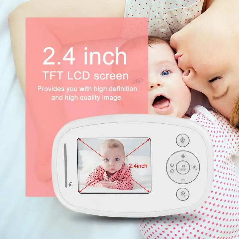 

2.4inch TFT LCD Wireless Digital Video Baby Monitor Audio Intercom IR Baby Camera 100-240V US EU plug