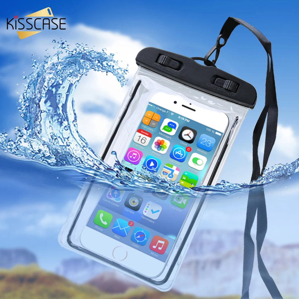 

KISSCASE Waterproof Mobile Phone Case For Xiaomi Redmi Note 7 6 Pro Mi 9 8 A2 Lite Luminous Underwater Case Waterproof Bag Pouch