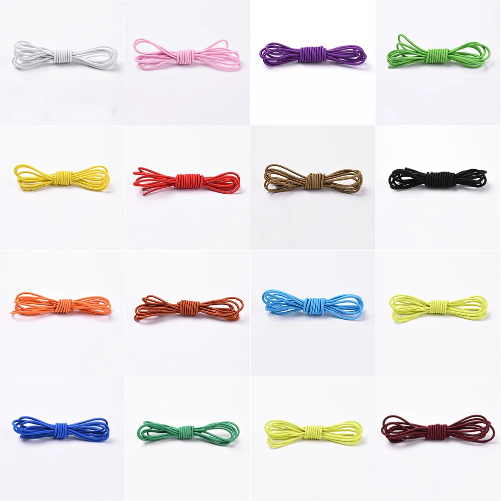 1 Pair Stretch Shoelace Round Multicolor Elastic Band High Elasticity Cheap Shoelaces Lazy No tie locking Candy Color Shoelace