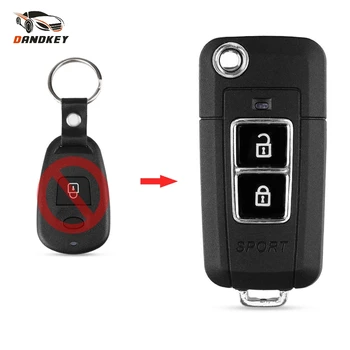 

Dandkey Replacement Modified Flip Key Shell For Hyundai Elantra Santafe Terracan After 2004 years 2 Button Remote Car Key Case