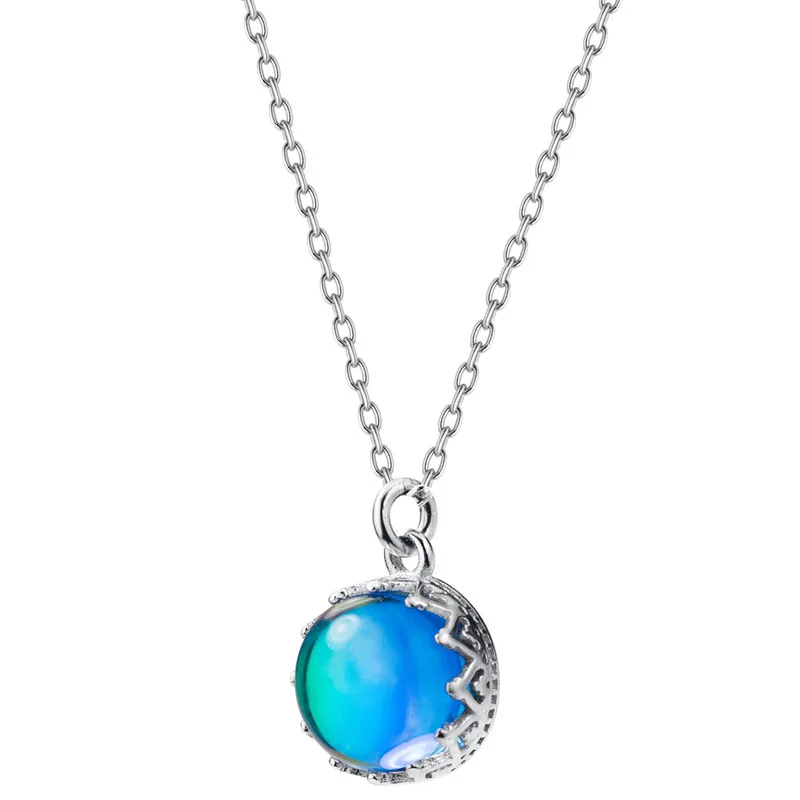 

Bohemian Pendant Necklace Women's Crown Aurora Necklace Halo Crystal Silver Scale Necklace Women's Elegant Jewelry Gifts