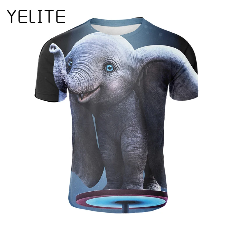 YELITE Dumbo футболка 3d принтом Слон Camiseta Америка фильм рубашка милые животные