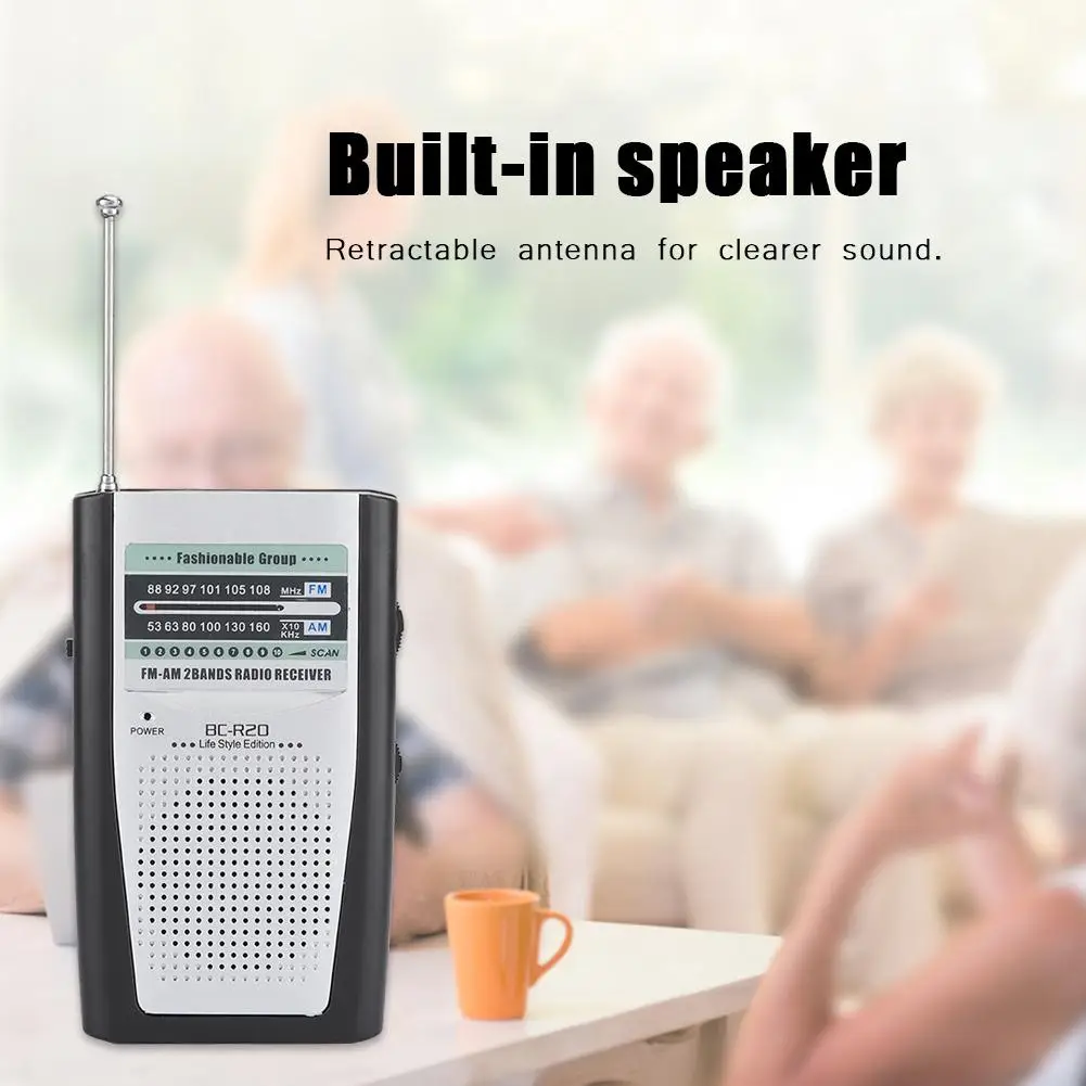 Мини Портативный AM/FM радио Динамик Приемник с телескопической антенной более
