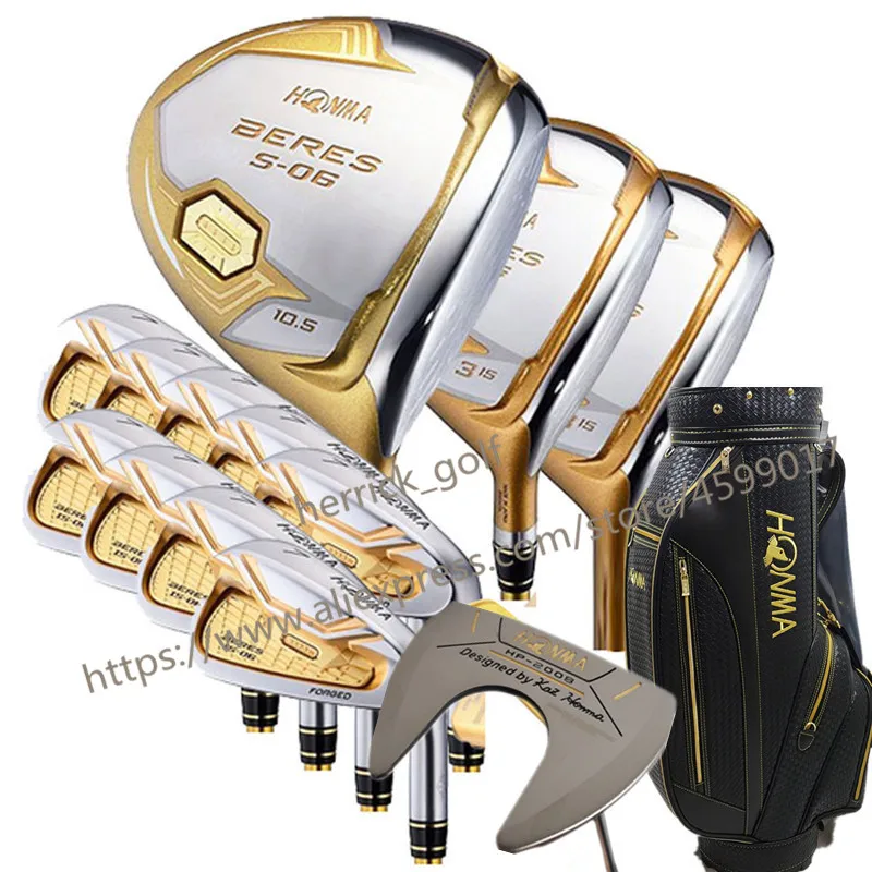جديد نادي الغولف هونما S-06 4 نجمة نوادي الغولف كاملة سائق + الخشب الممر السالك + الحديد + مضرب الجرافيت رمح غطاء حقيبة