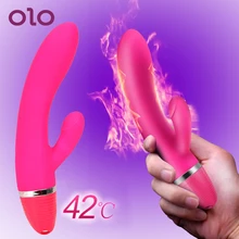 OLO 10 Mode Heating Rabbit Vibrator Dual Vibration Clitoris Massager Sex Toys For Women Female Masturbation Silicone G-spot