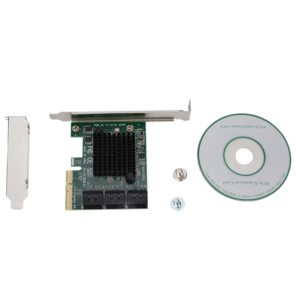 

PCI-E to SATA3.0 6-Port Converter Hard Disk Extender Adapter Card Expansion Controller 6G