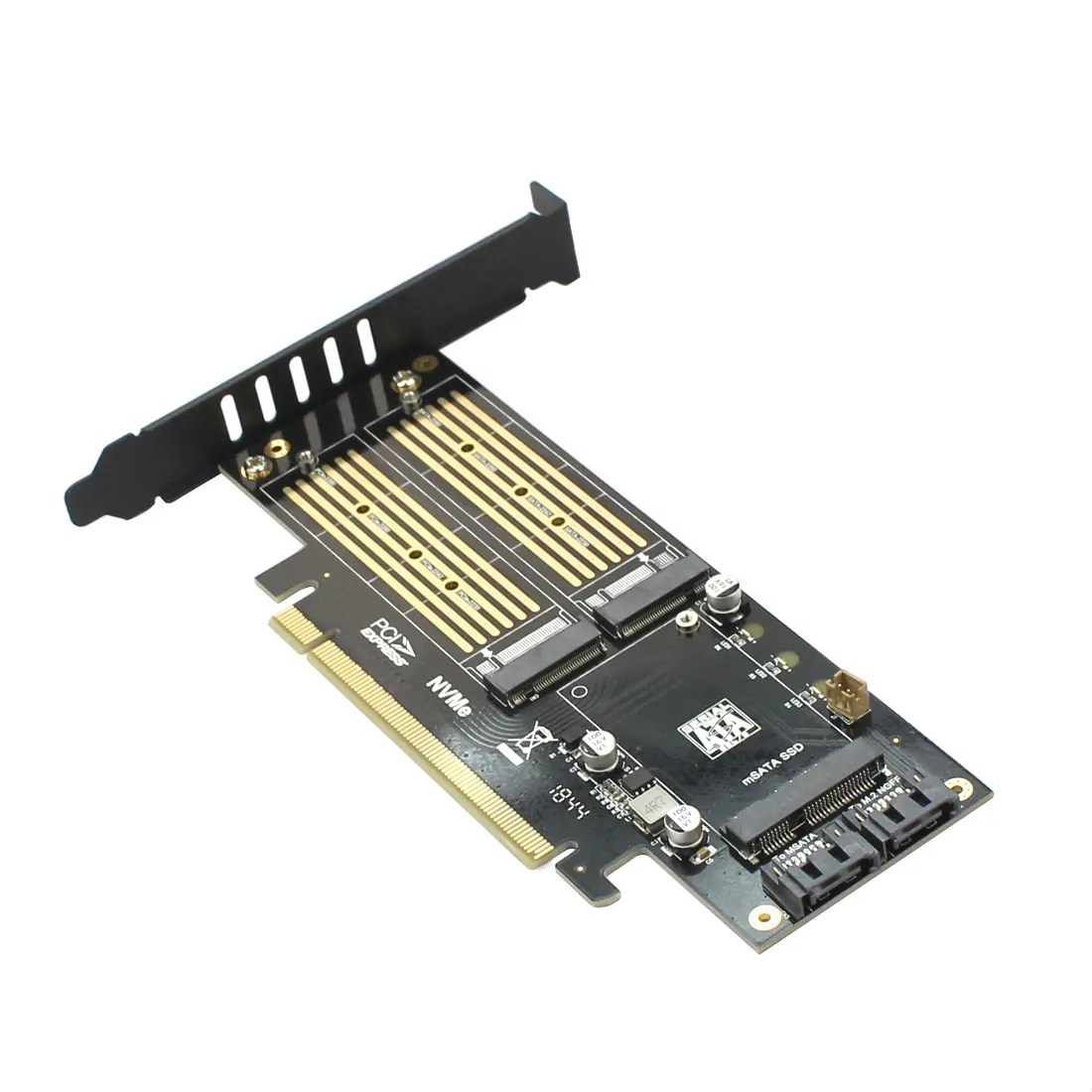 M.2 NVMe SSD NGFF к PCIE 3,0X16 адаптер M Key B Ключ mSATA PCI Express 3,0 NVME m.2 SSD AHCI mSATA 3 в 1 конвертер Riser Card