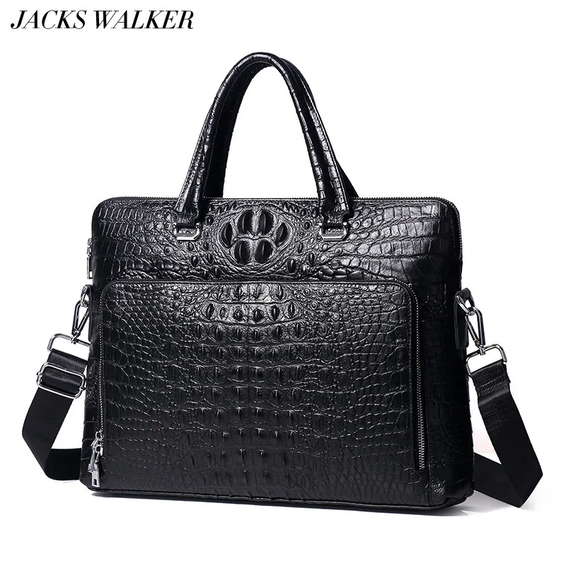 

Luxury 100% Cow Genuine Leather Business Men's Briefcase Male Alligator Shoulder Bag MenMessenger Bag Tote Computer Handbag