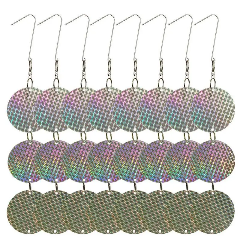 

8 Pcs New Bird Repellent Deterrent Discs Woodpecker Pigeon Crow Hawk Goose Seagull 24 Reflective Deterrent Repellent Disks