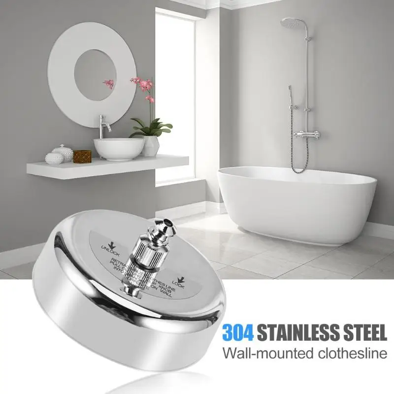

Stainless Steel Retractable Clothes Line Dryer Indoor Outdoor Laundry Wall Hanger Round Clothes Line Dryer