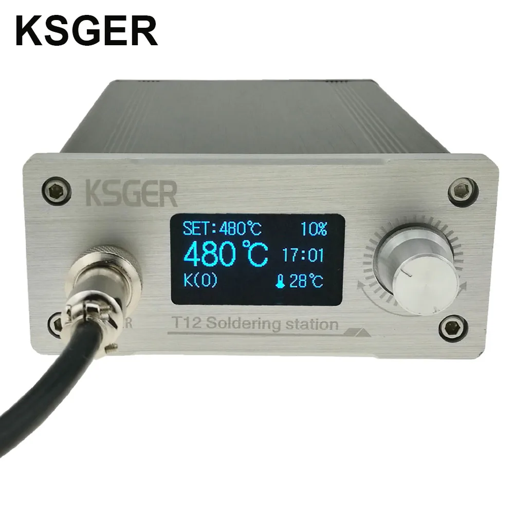 

KSGER T12 Soldering Station STM32 OLED V2.01 Controller FX9501 Handle CNC Aluminum Alloy DIY Kits Welding XA-Grade T12 Iron Tips