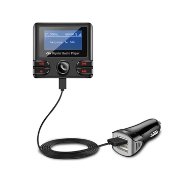 

DAB Receiver Bluetooth4.2 Car Kit Music Player FM Transmitter Modulator 2.1A Dual USB Charger Support TF with Antenna