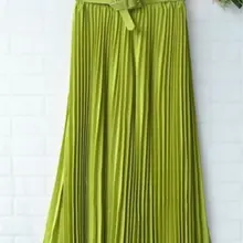 Летние юбки Повседневные Женские однотонные элегантные длинные юбки ретро Макси шифон, высокая талия гофрированные длинные юбки