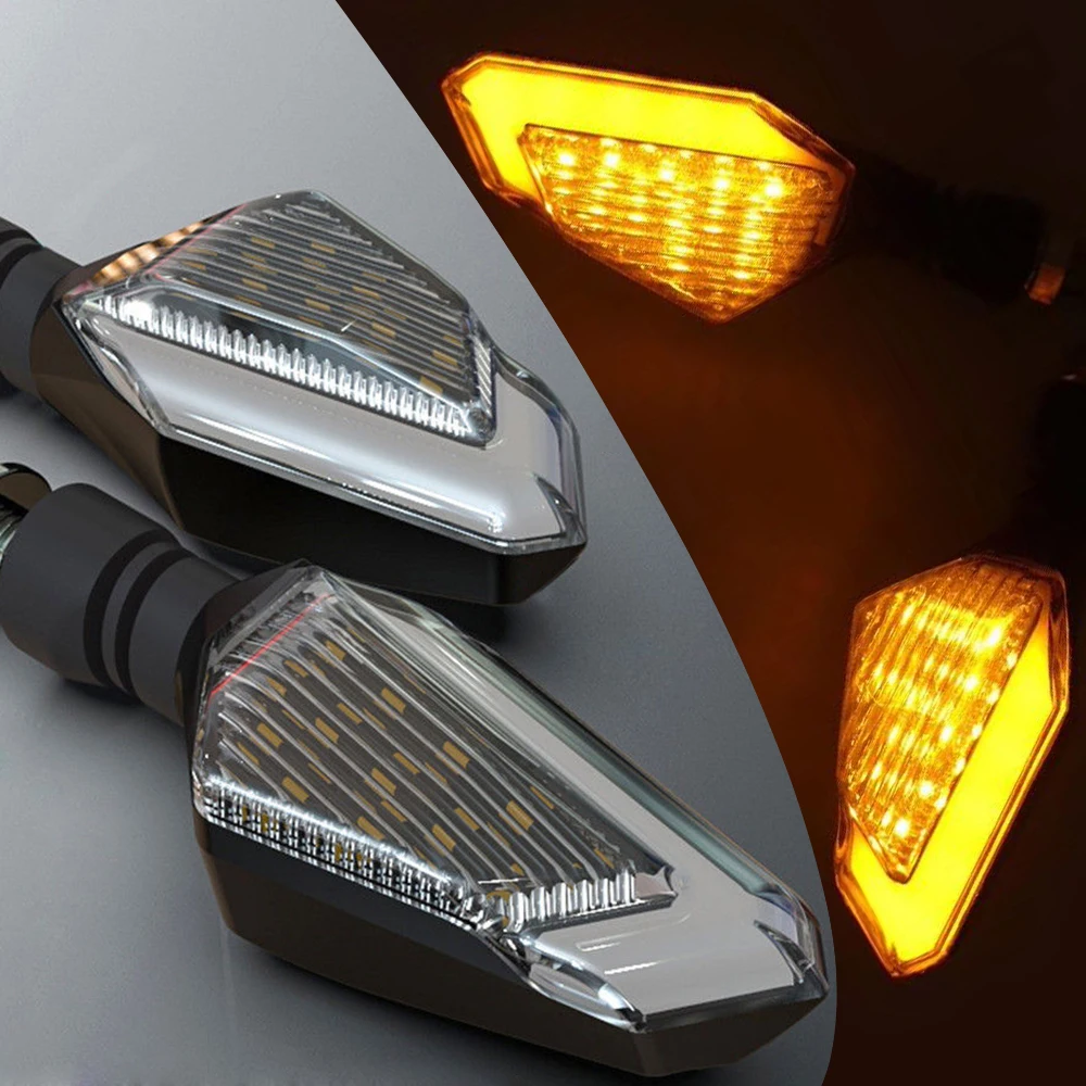 

2pcs 12V Motorcycle Dual-Use Yellow LED Turn Signal Flashing Light Hight Quality Day Running Lamp For Moto Accessories