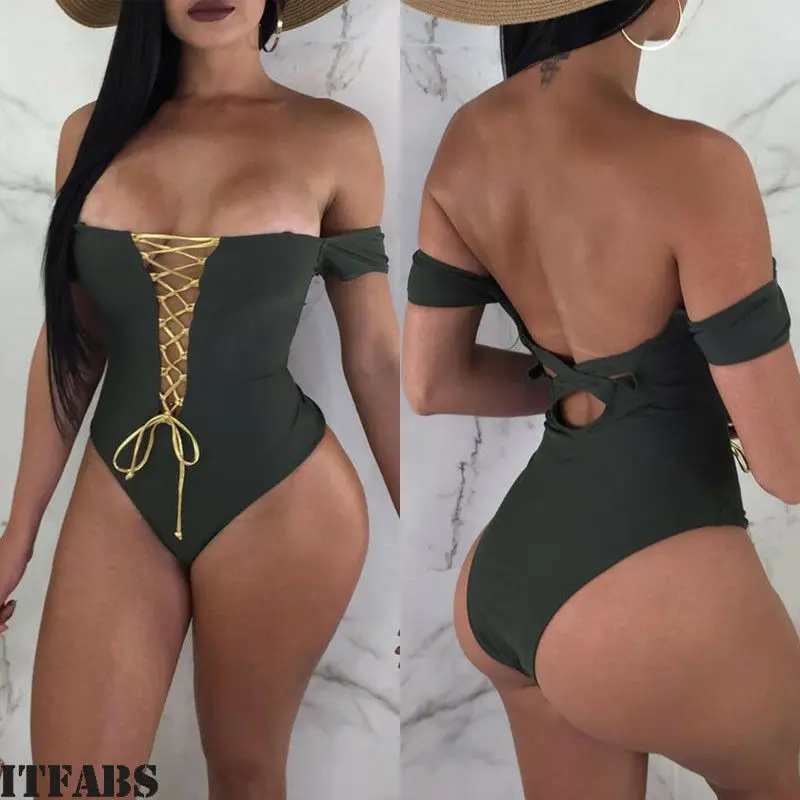 2019 Newest Hot Womens Bandage Push Up Padded Milk Silk Monokini 