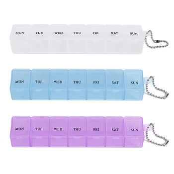

1PCS 7 Day Weekly Pill Travel Box Tablet Holder Medicine Dispenser Organiser Storage Tray Vitamin Box Case PP materials