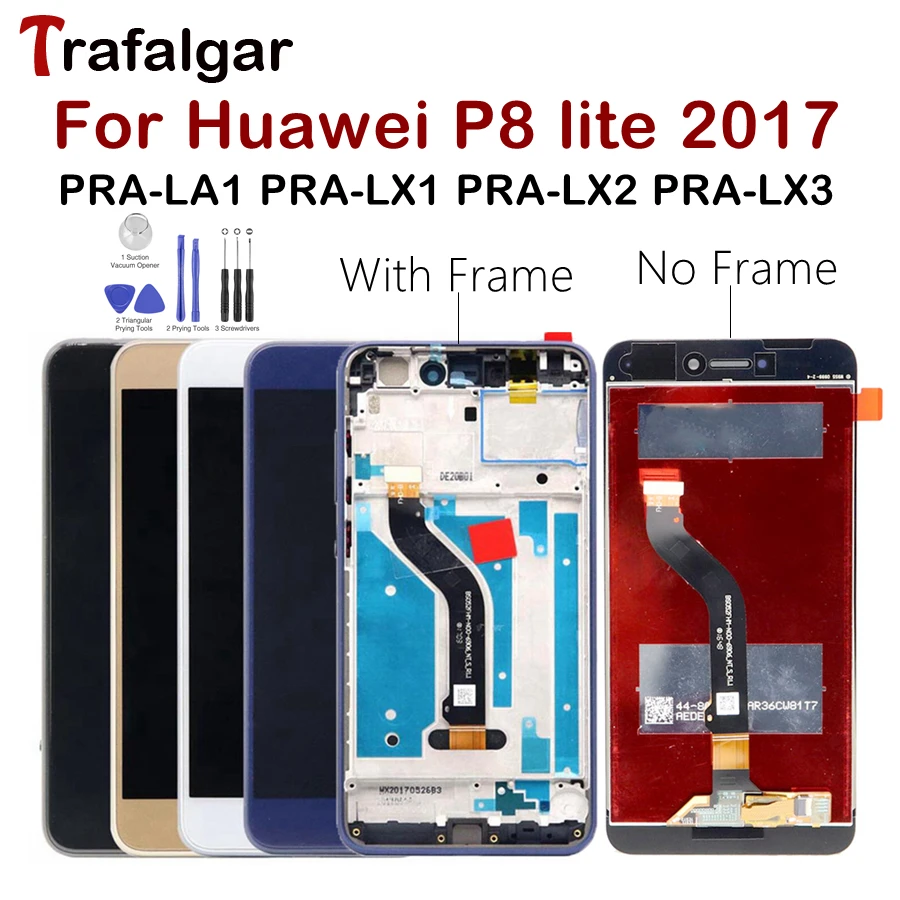 

For Huawei P8 Lite 2017 LCD Display Touch Screen Digitizer For Huawei P8 Lite 2017 LCD With Frame PRA LA1 LX1 LX2 LX3 Screen